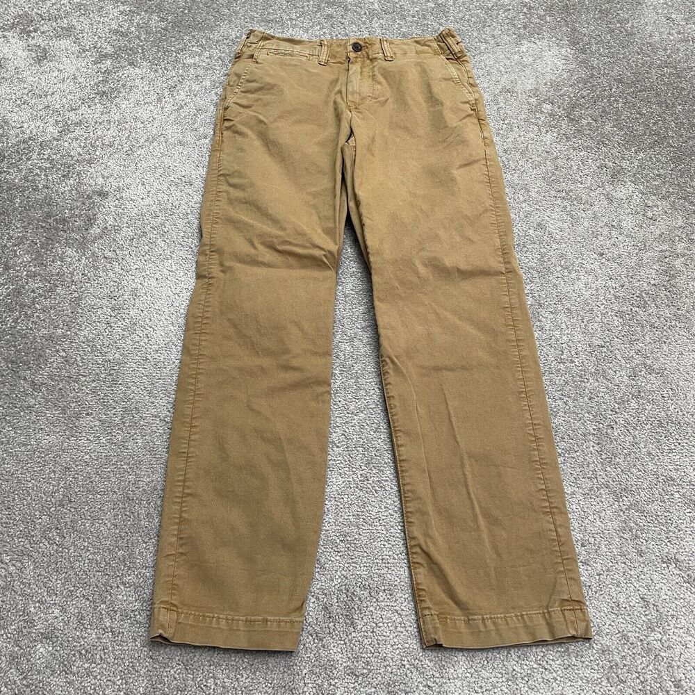 American Eagle Flex Chino Pants Mens 28x30 Brown Straight Cotton Casual Outdoor